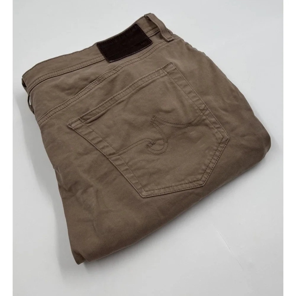 AG Adriano Goldschmid Men's Everett 38x32 Slim Straight Brown‎ Khaki Pants